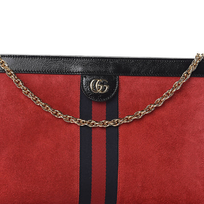 Gucci Suede Patent Web Medium Ophidia Chain Shoulder Bag Hibiscus Red Black 6 of 8