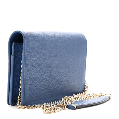 Gucci Pebbled Calfskin Soho Wallet on Chain Caspian 3 of 9