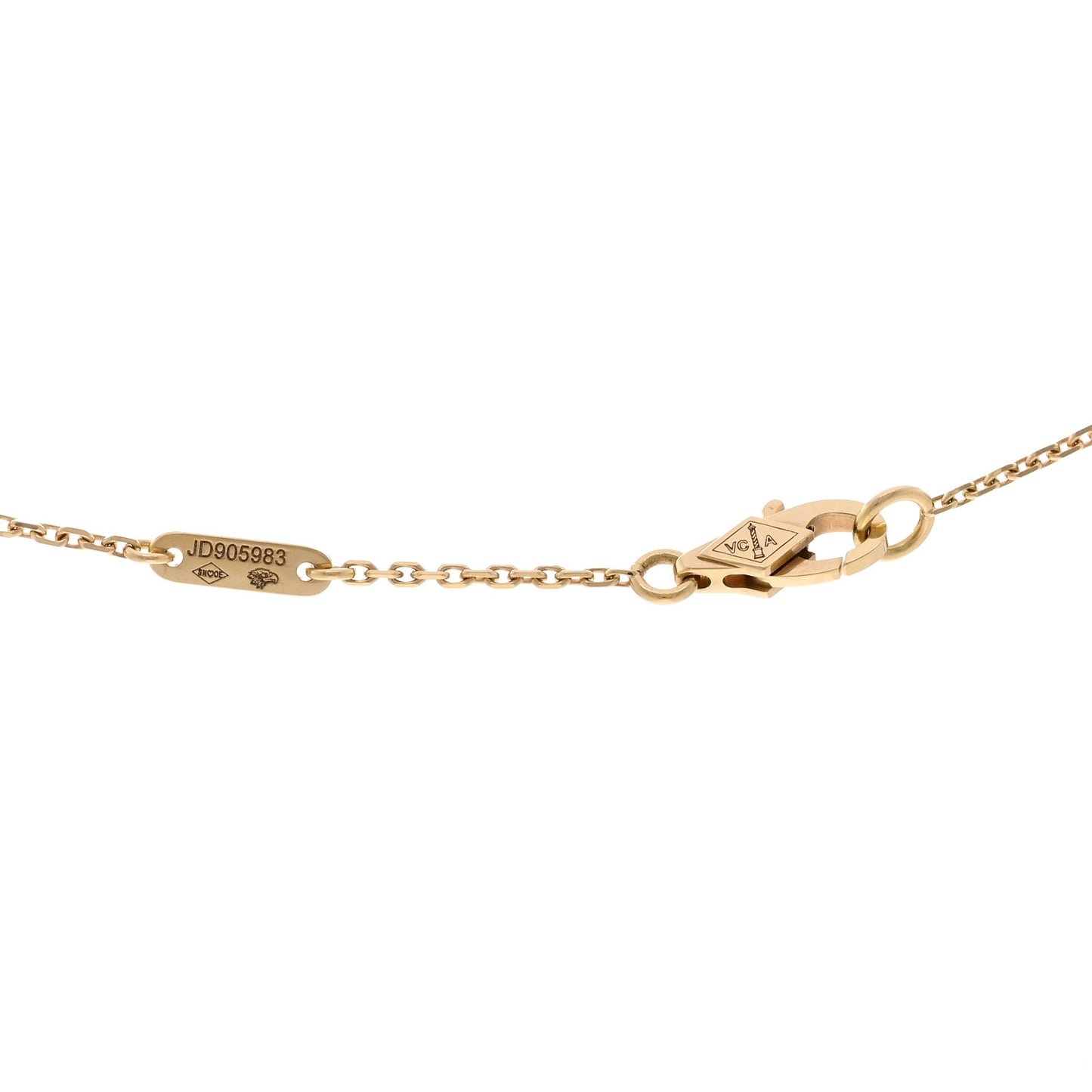 18K Yellow Gold Mother of Pearl Sweet Alhambra Pendant Necklace