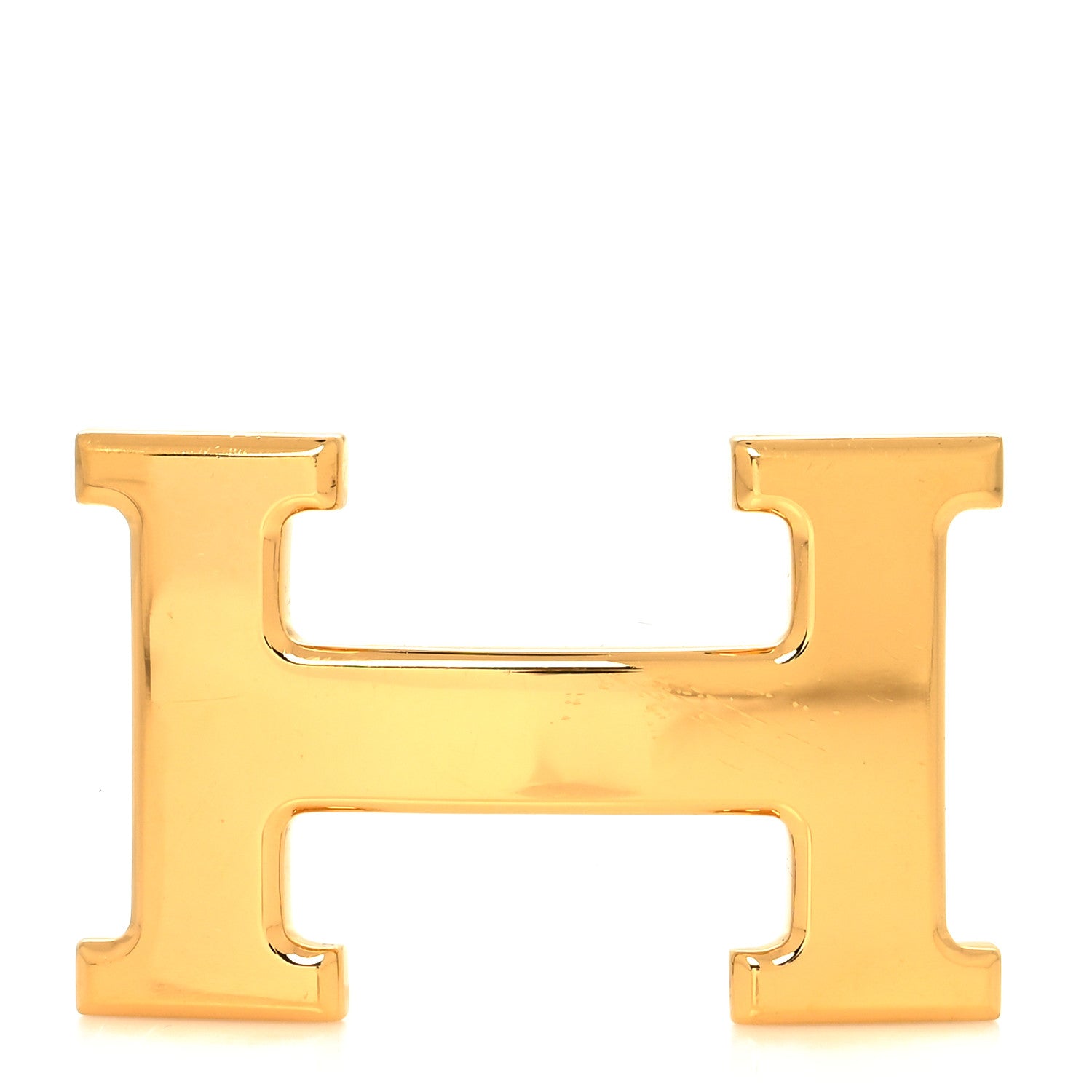 Hermes Brass Gold Plated Polished 32mm H Belt Buckle 1 of 4