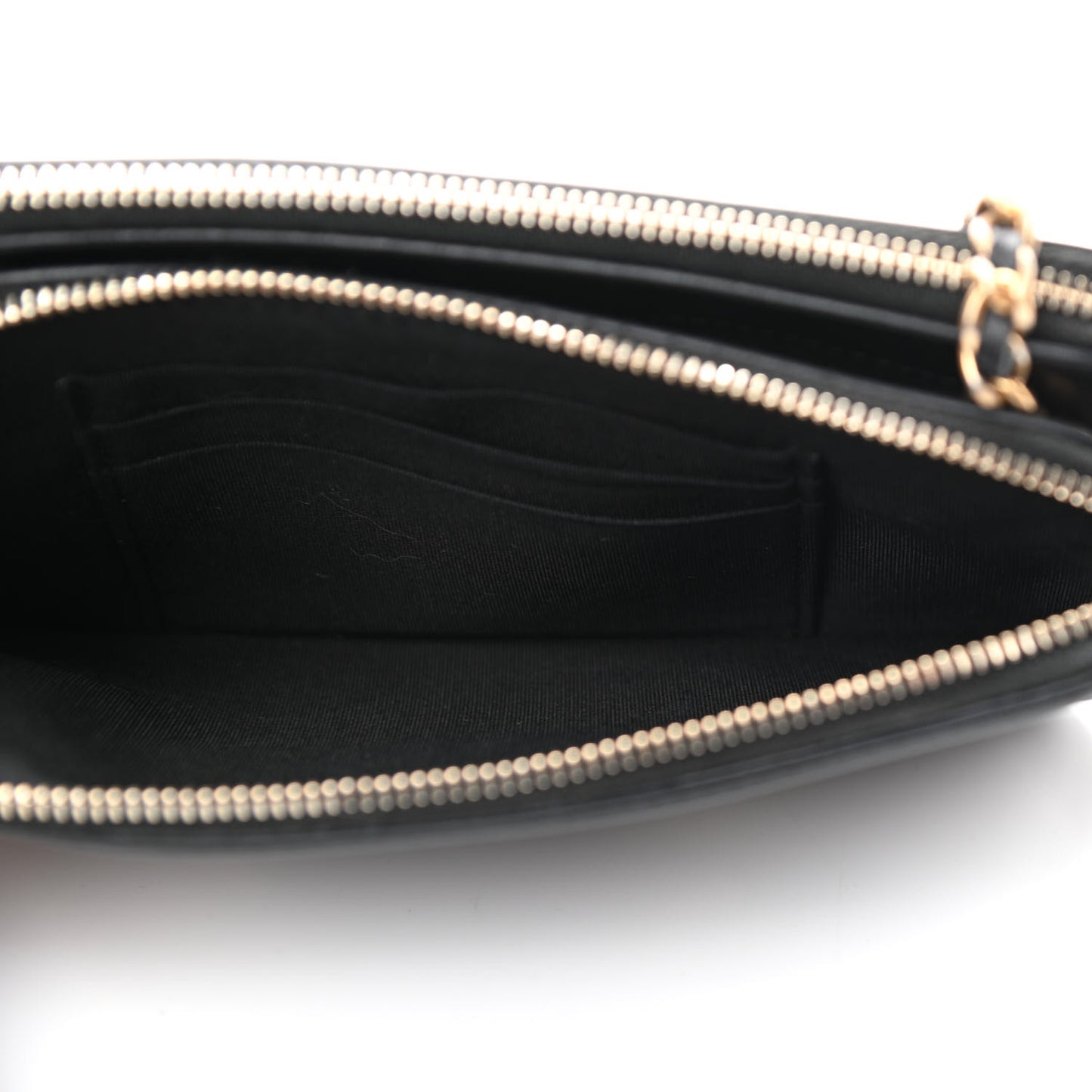 Caviar Quilted CC Filigree Clutch With Chain Black