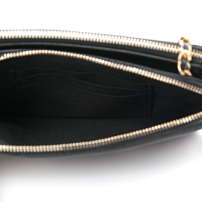 Chanel Caviar Quilted CC Filigree Clutch With Chain Black 6 of 13