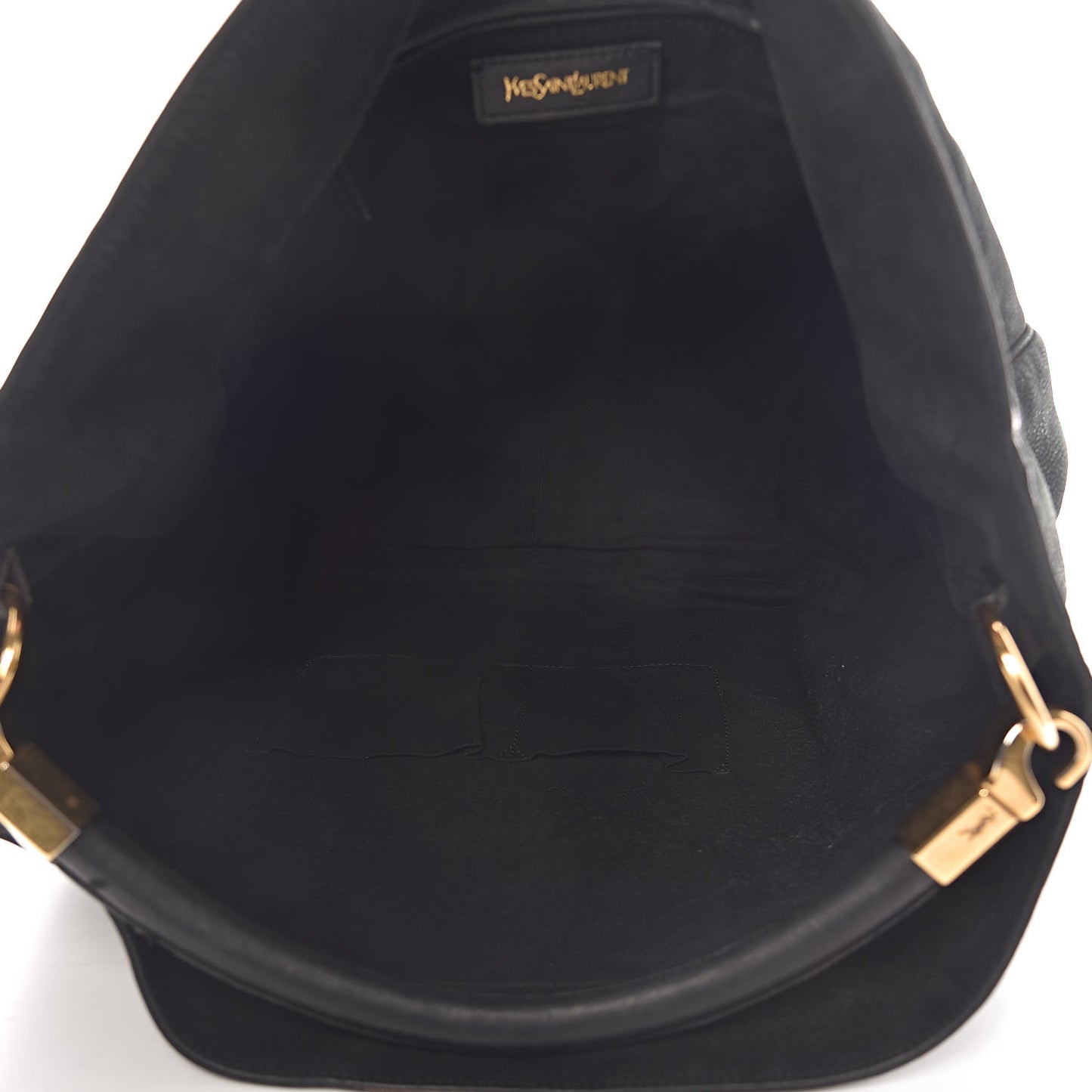 Nubuck Crocodile Embossed Large Roady Hobo Black Gold