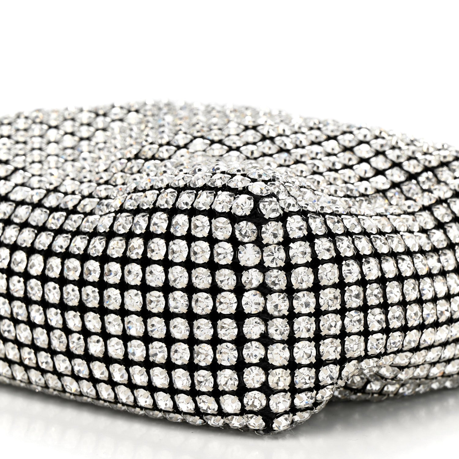 Alexander Wang Mesh Crystal Rhinestone Mini Heiress Pouch Black Silver 11 of 11