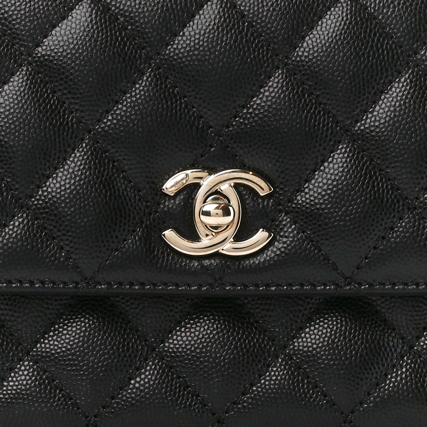 Caviar Quilted Mini Coco Handle Flap Black