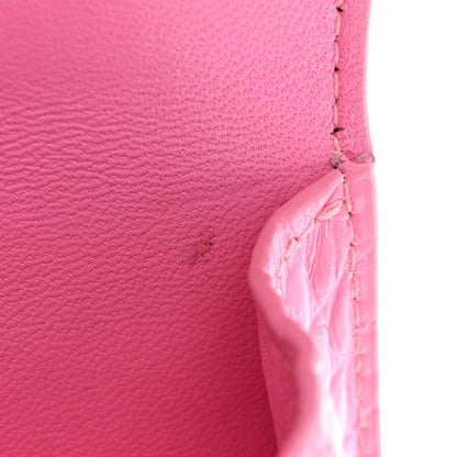 Balenciaga Shiny Calfskin Crocodile Embossed Hourglass Top Handle Bag XS Baby Pink 9 of 15