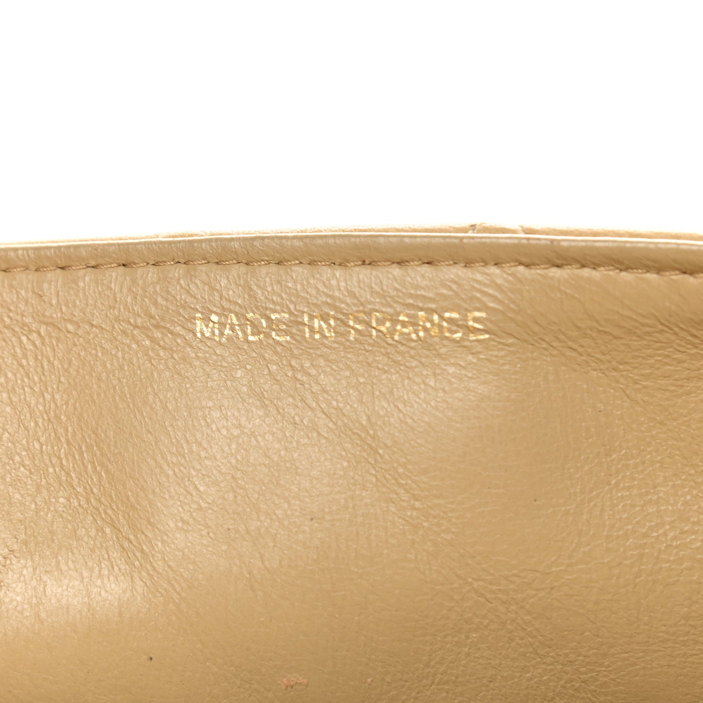 Lambskin Quilted Small Single Flap Beige