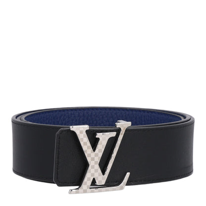 Louis Vuitton Calfskin 40mm Damier LV Reversible Belt 100 40 Black Midnight Navy 2 of 8