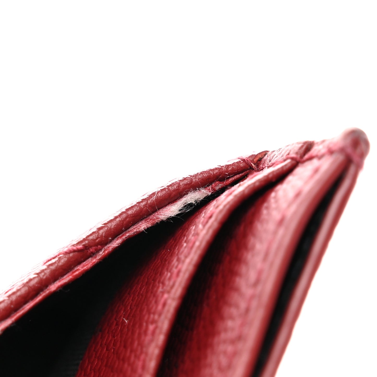 Grain De Poudre Matelasse Chevron Monogram Credit Card Case Opyum Red