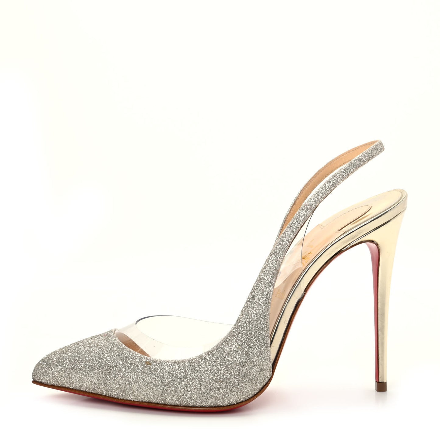 Mini Glitter PVC Specchio Optisexy 100 Pumps 38 Ivory Light Gold