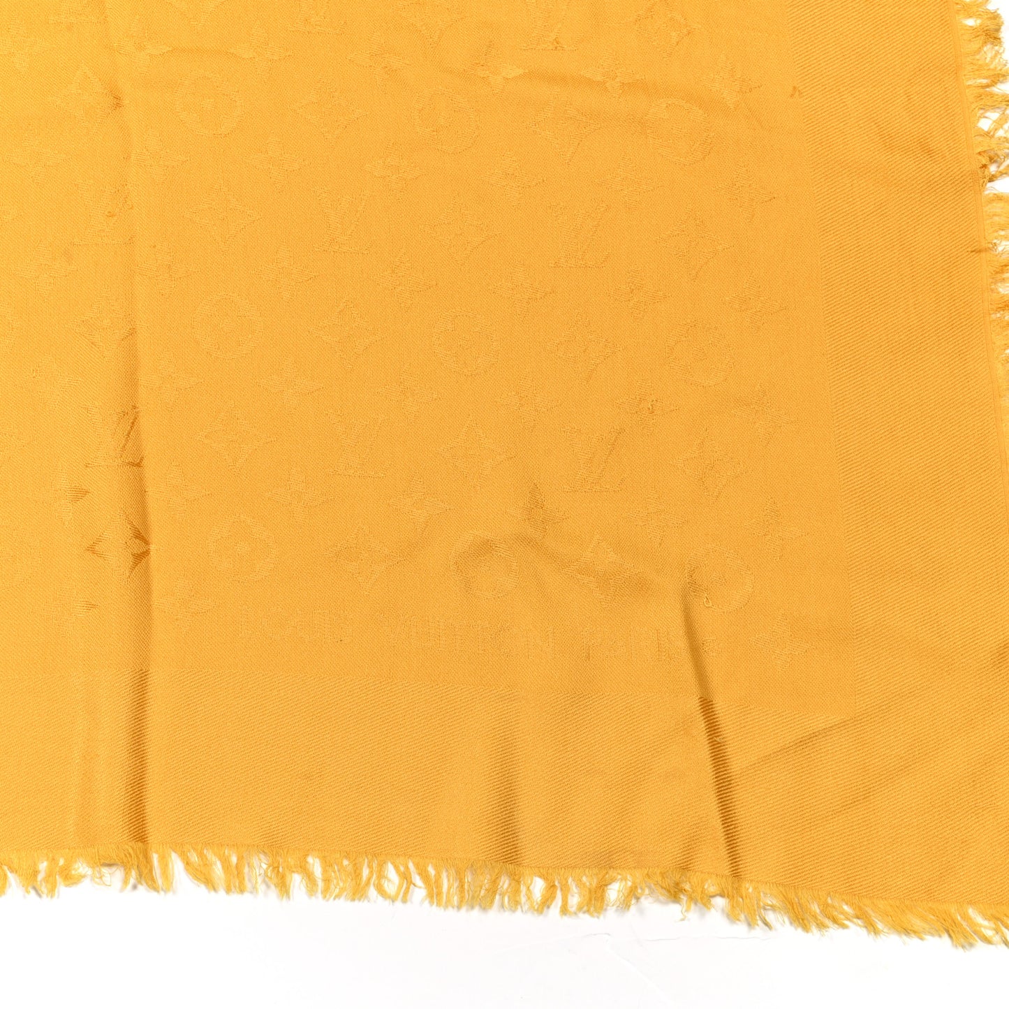 Wool Silk Monogram Shawl Safran