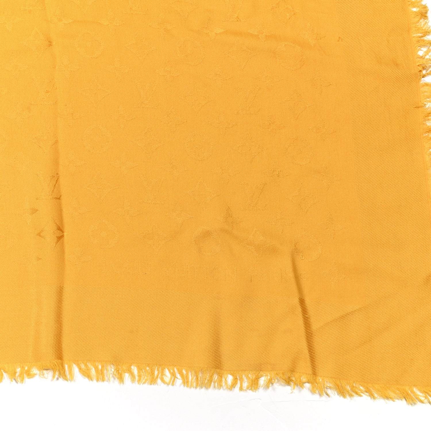 Louis Vuitton Wool Silk Monogram Shawl Safran 4 of 9