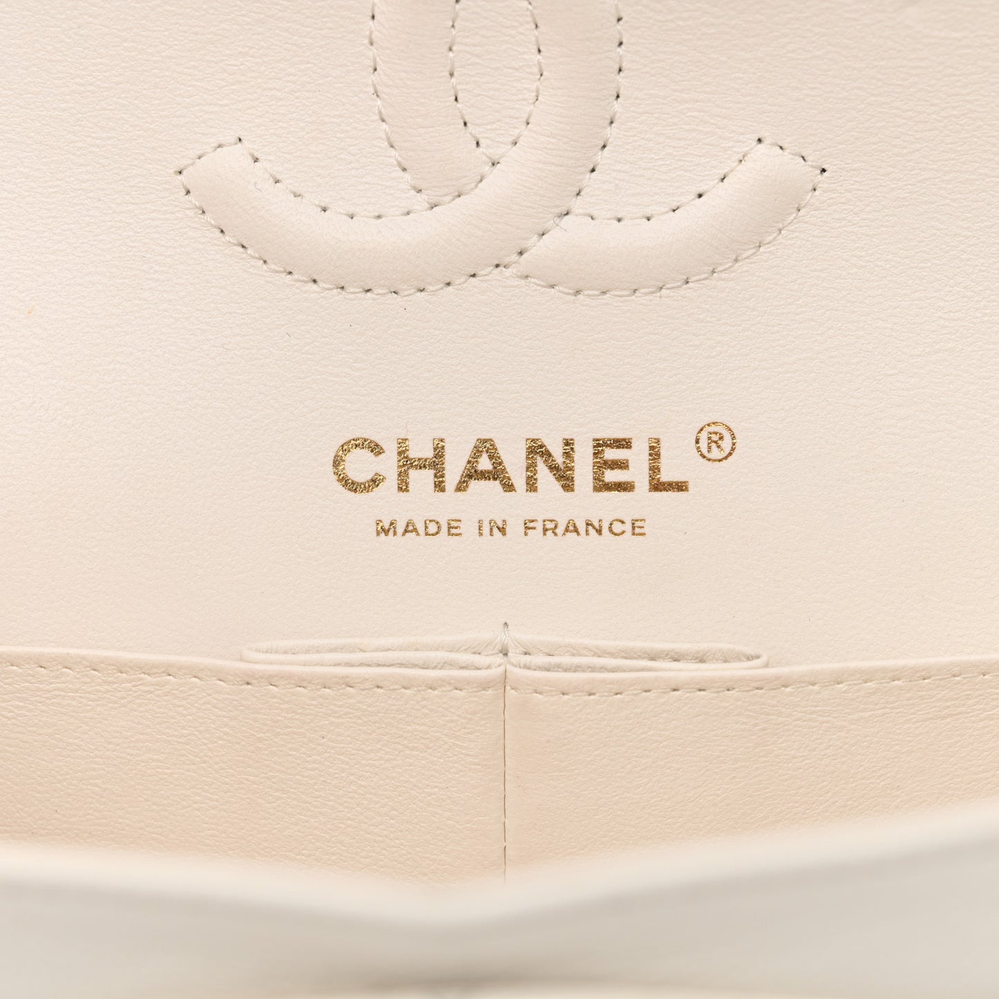 Caviar Quilted Rainbow CC Small Double Flap White
