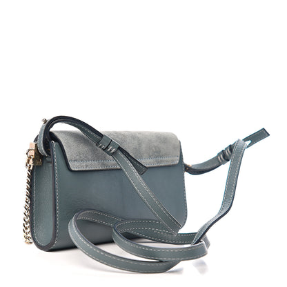 Chloe Suede Calfskin Mini Faye Shoulder Bag Cloudy Blue 2 of 11