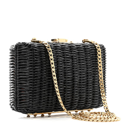 Prada Wicker Triangle Crossbody Clutch Black Petalo 2 of 8
