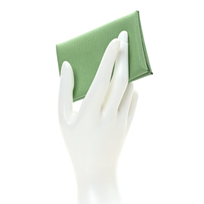 Hermes Chevre Mysore Verso Calvi Duo Card Case Vert Criquet 2 of 11