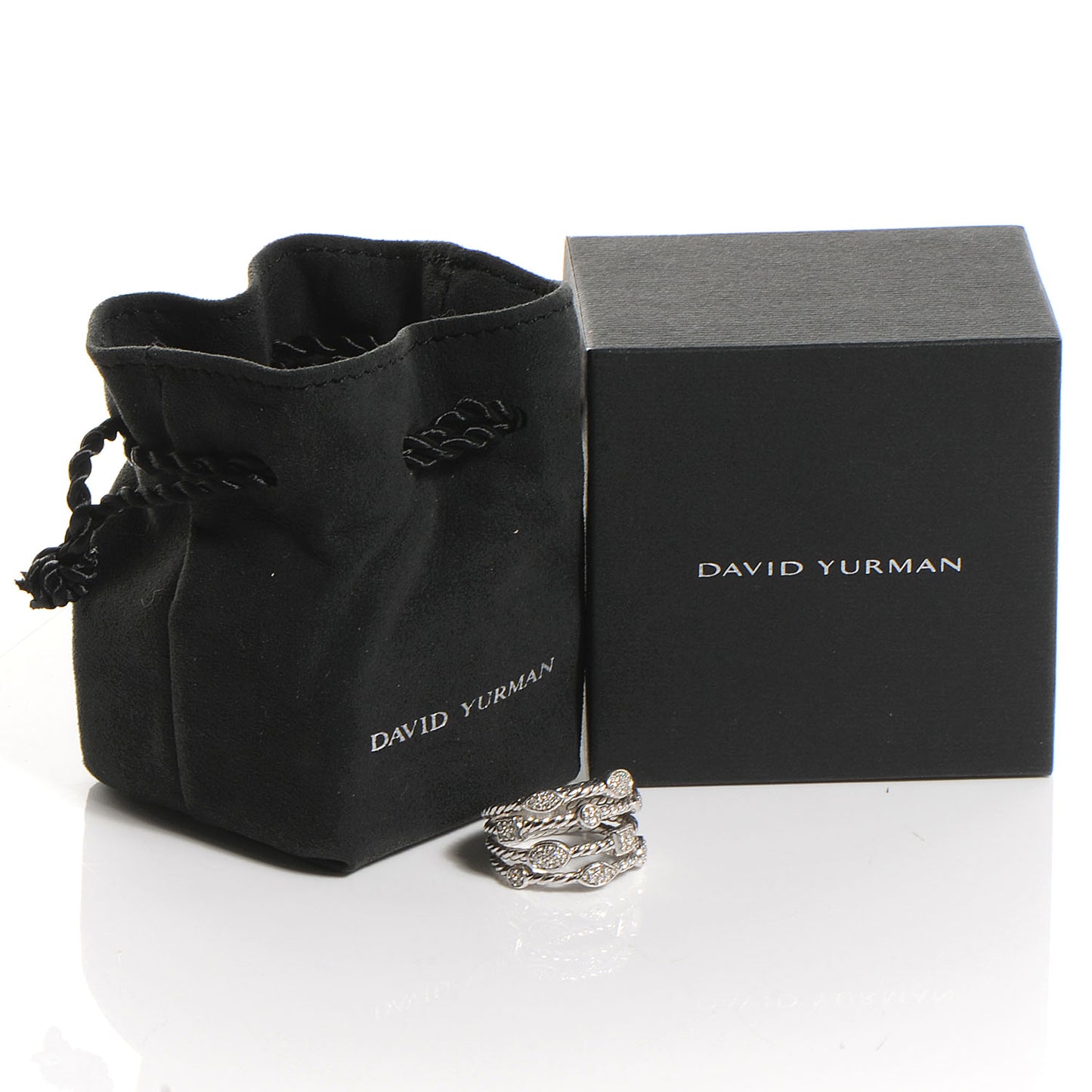 Sterling Silver Diamond Confetti 4 Row Ring 8