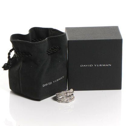 David Yurman Sterling Silver Diamond Confetti 4 Row Ring 8 6 of 6