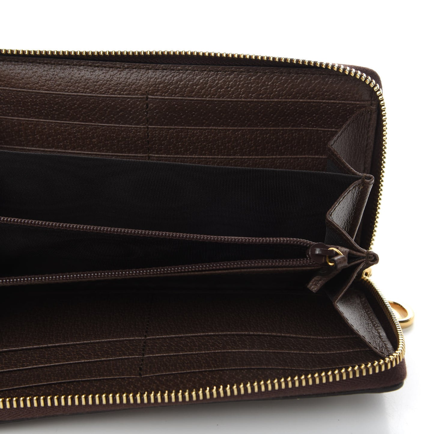 GG Supreme Monogram Web Ophidia Zip Around Wallet Brown