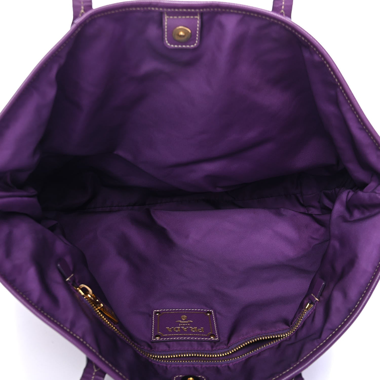 Prada Tessuto Nylon Saffiano Tote Purple 4 of 5