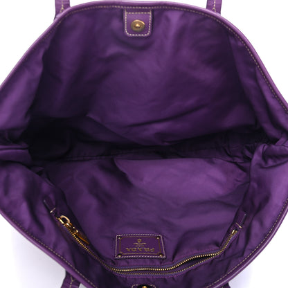 Prada Tessuto Nylon Saffiano Tote Purple 4 of 5