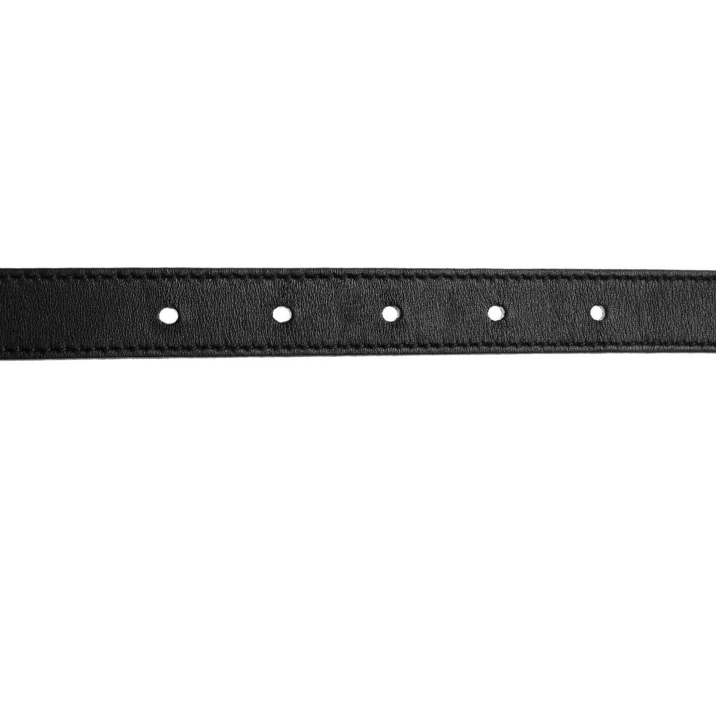 Calfskin Pearl Double G 20mm Belt 80 32 Black Cream