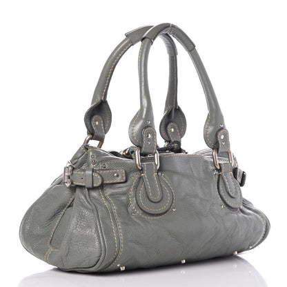 Chloe Calfskin Medium Paddington Satchel Gris Vert 3 of 14