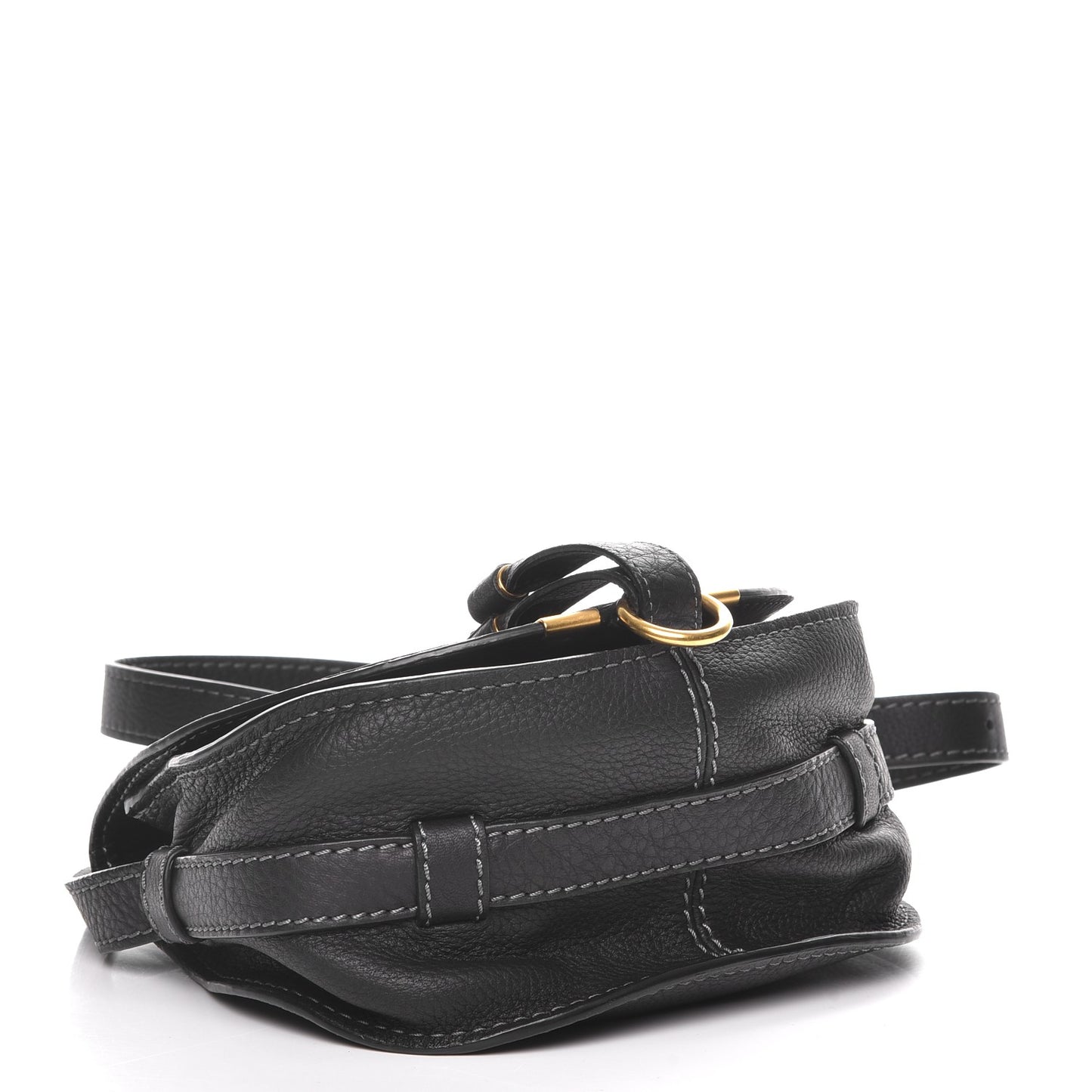 Calfskin Mini Marcie Round Crossbody Bag Black