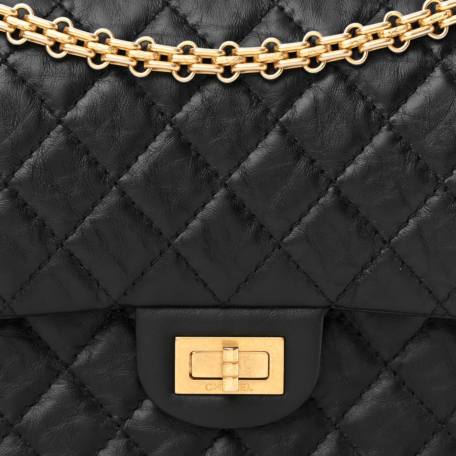 Chanel Aged Calfskin Quilted 2.55 Reissue 225 Flap Black 7 of 12