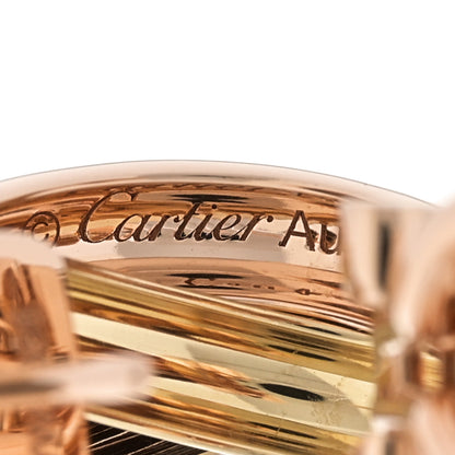 Cartier 18K Pink Yellow White Gold Classic Trinity Hoop Earrings 4 of 6