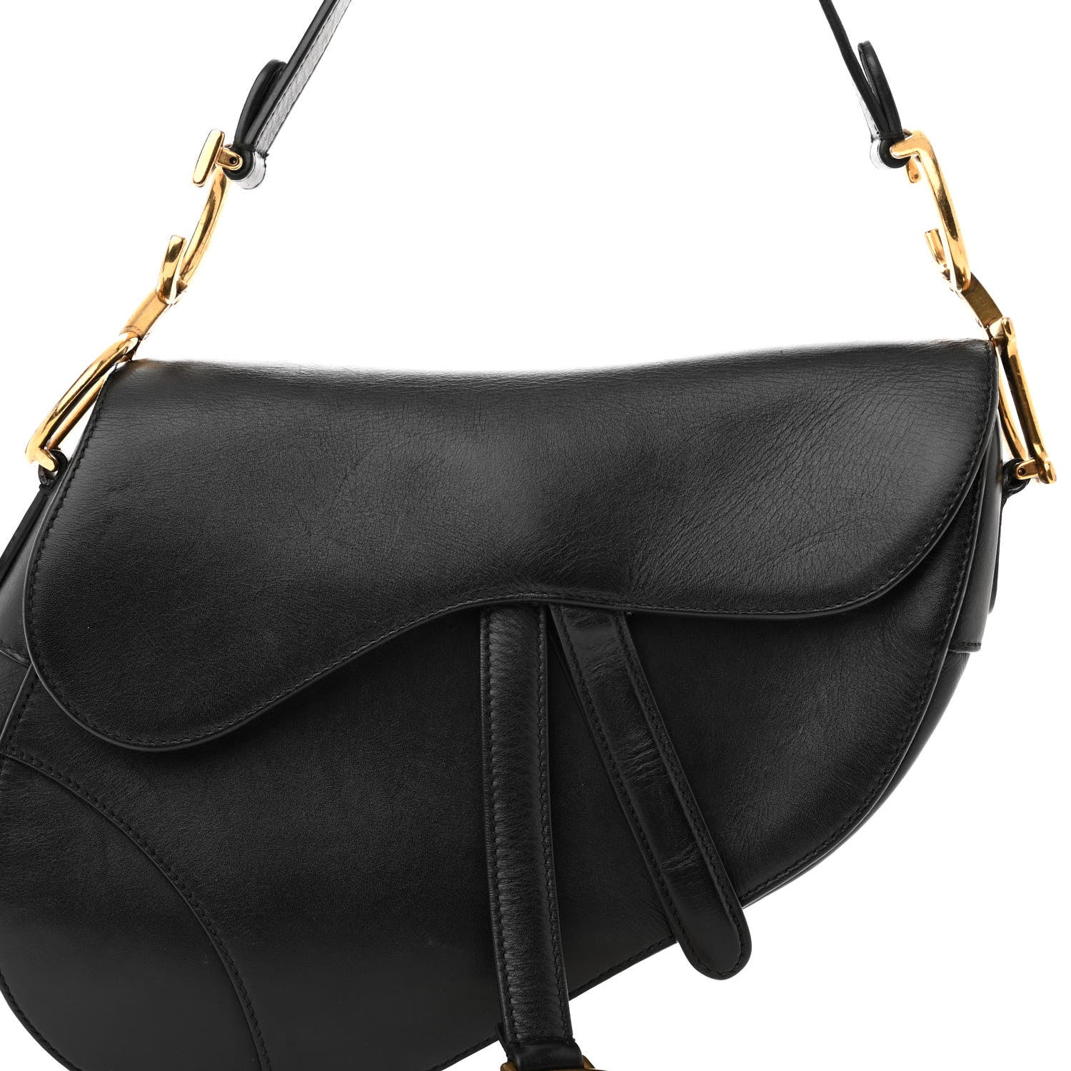 Christian Dior Calfskin Saddle Bag Black 7 of 12
