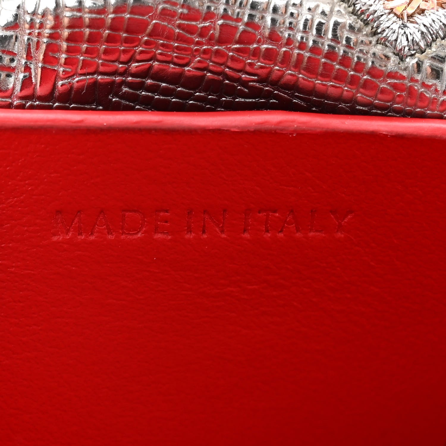 Christian Louboutin Calfskin Paris Nano Collage Marie Jane Tote Silver 7 of 10