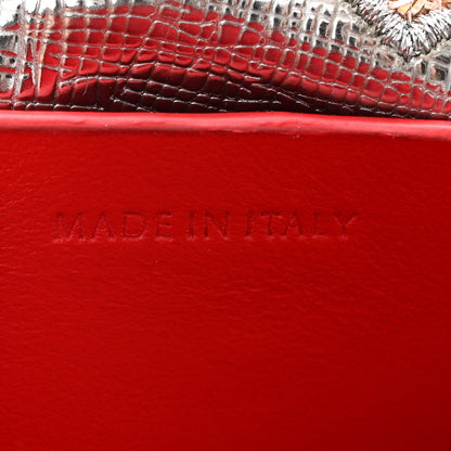 Christian Louboutin Calfskin Paris Nano Collage Marie Jane Tote Silver 7 of 10