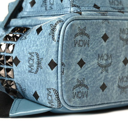 MCM Visetos Side Stud X-Mini Stark Bebe Boo Backpack Blue 5 of 7