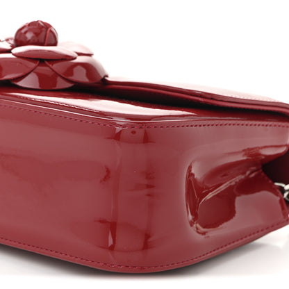 Chanel Patent Calfskin Small Camellia Flap Red 10 of 11