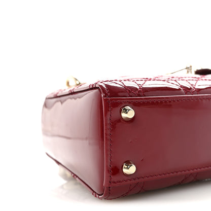 Christian Dior Patent Cannage Mini Lady Dior Red 8 of 9
