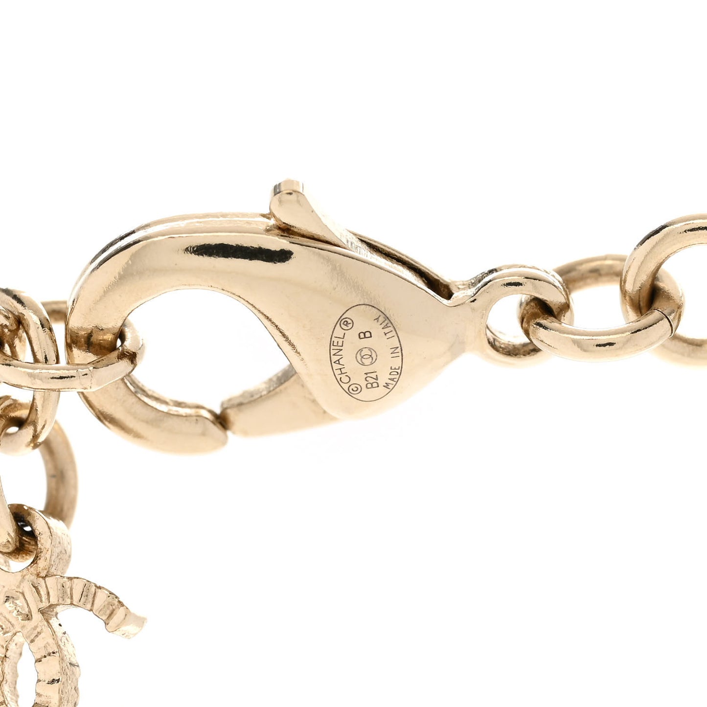 Crystal Logo CC Chain Necklace Gold