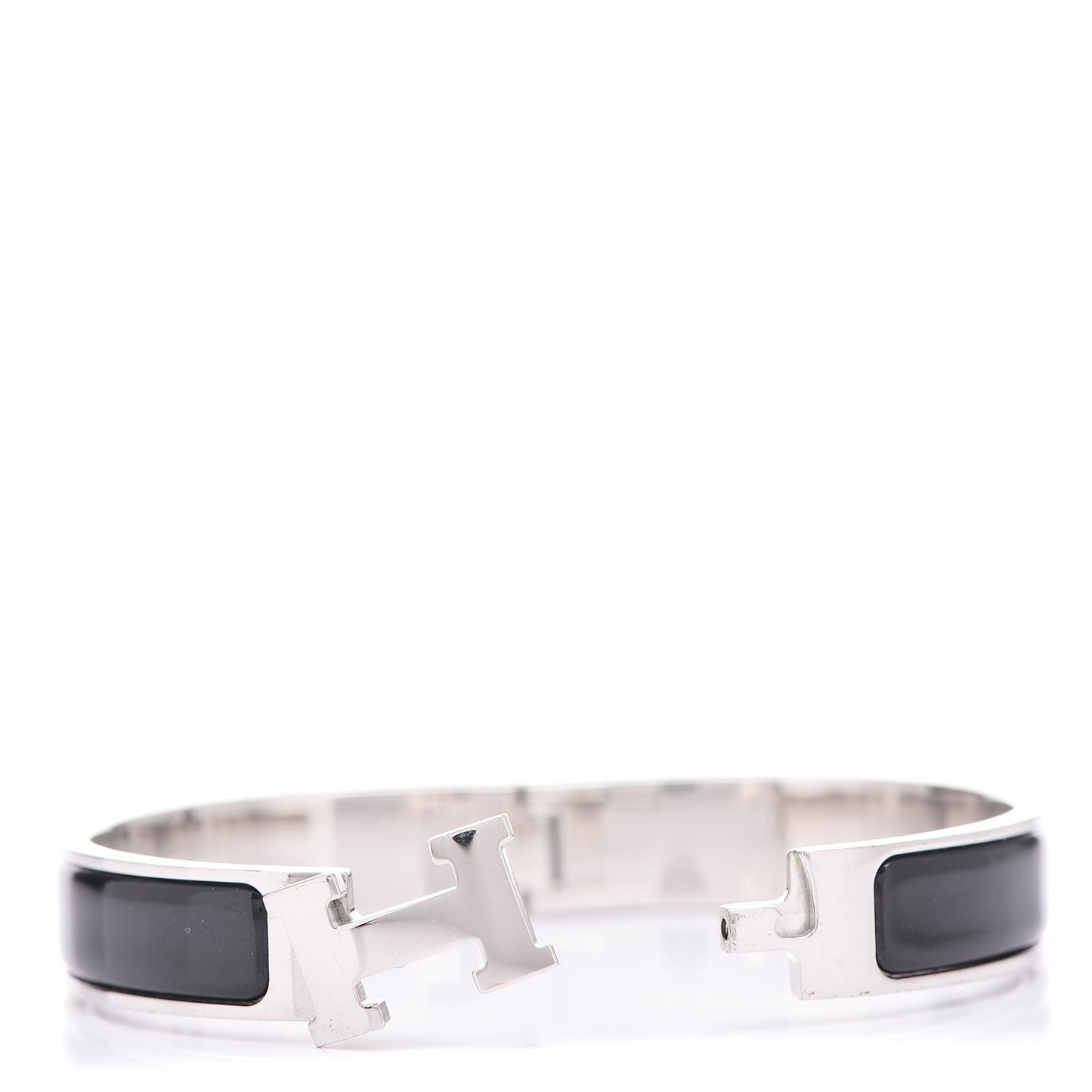 Enamel Narrow Clic Clac H Bracelet PM Black