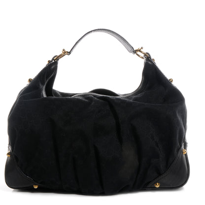 Gucci Monogram Large Jockey Hobo Black 1 of 7