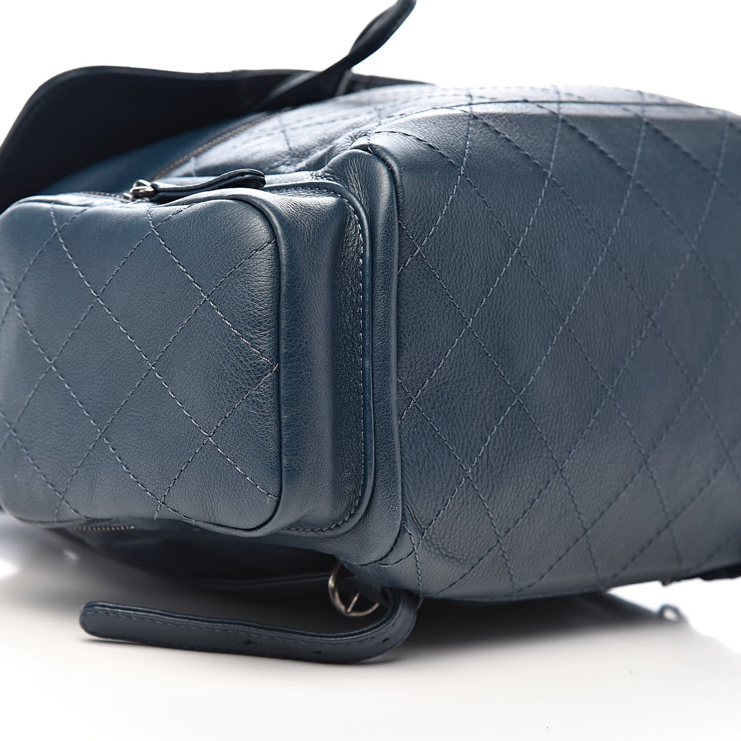 Chanel Grained Calfskin Stitched Pocket Backpack Dark Blue 9 of 12