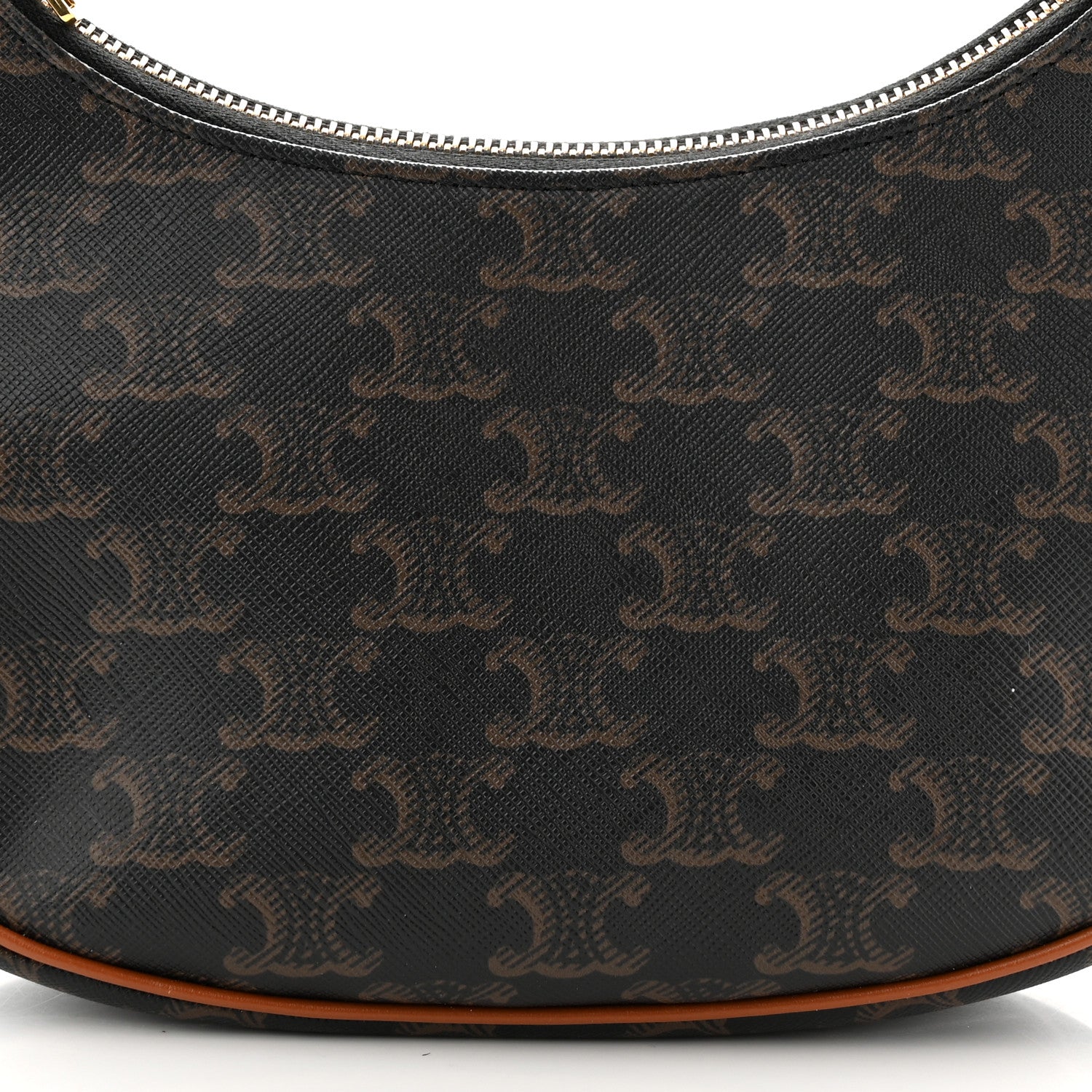 Celine Triomphe Canvas Calfskin Ava Shoulder Bag Tan 8 of 10