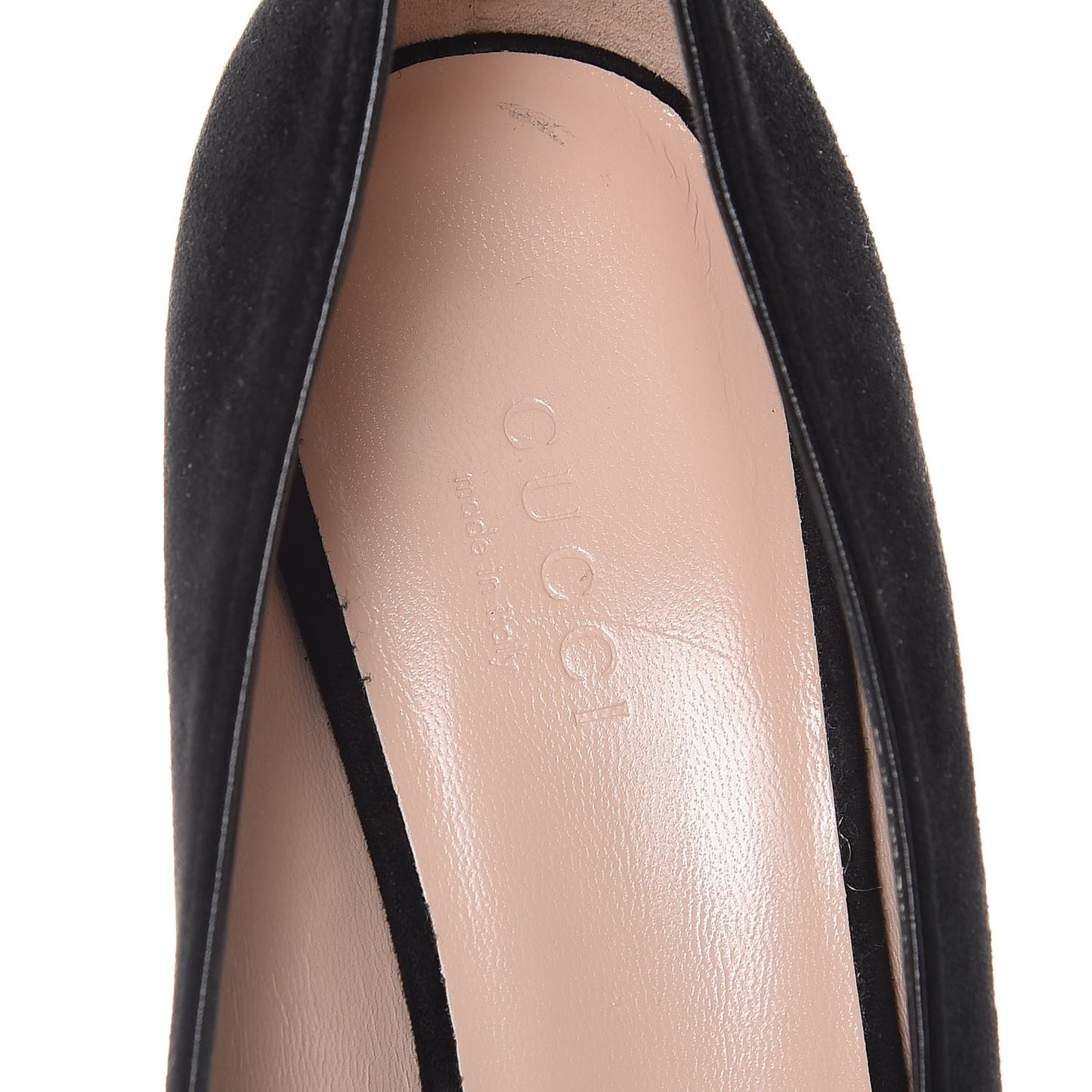 Kid Scamosciato GG Marmont Fringe 50mm Loafer Pumps 36 Black