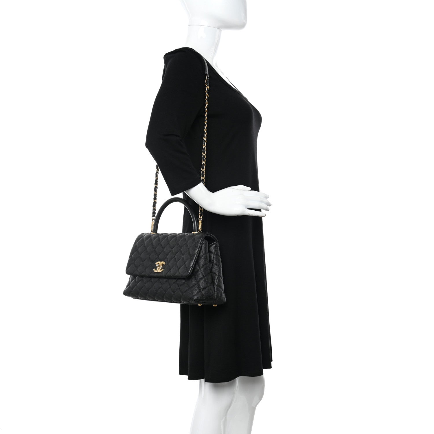 Chanel Caviar Quilted Small Coco Handle Flap Black 2 of 10