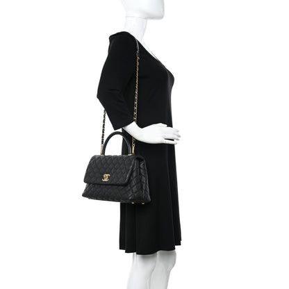 Chanel Caviar Quilted Small Coco Handle Flap Black 2 of 10