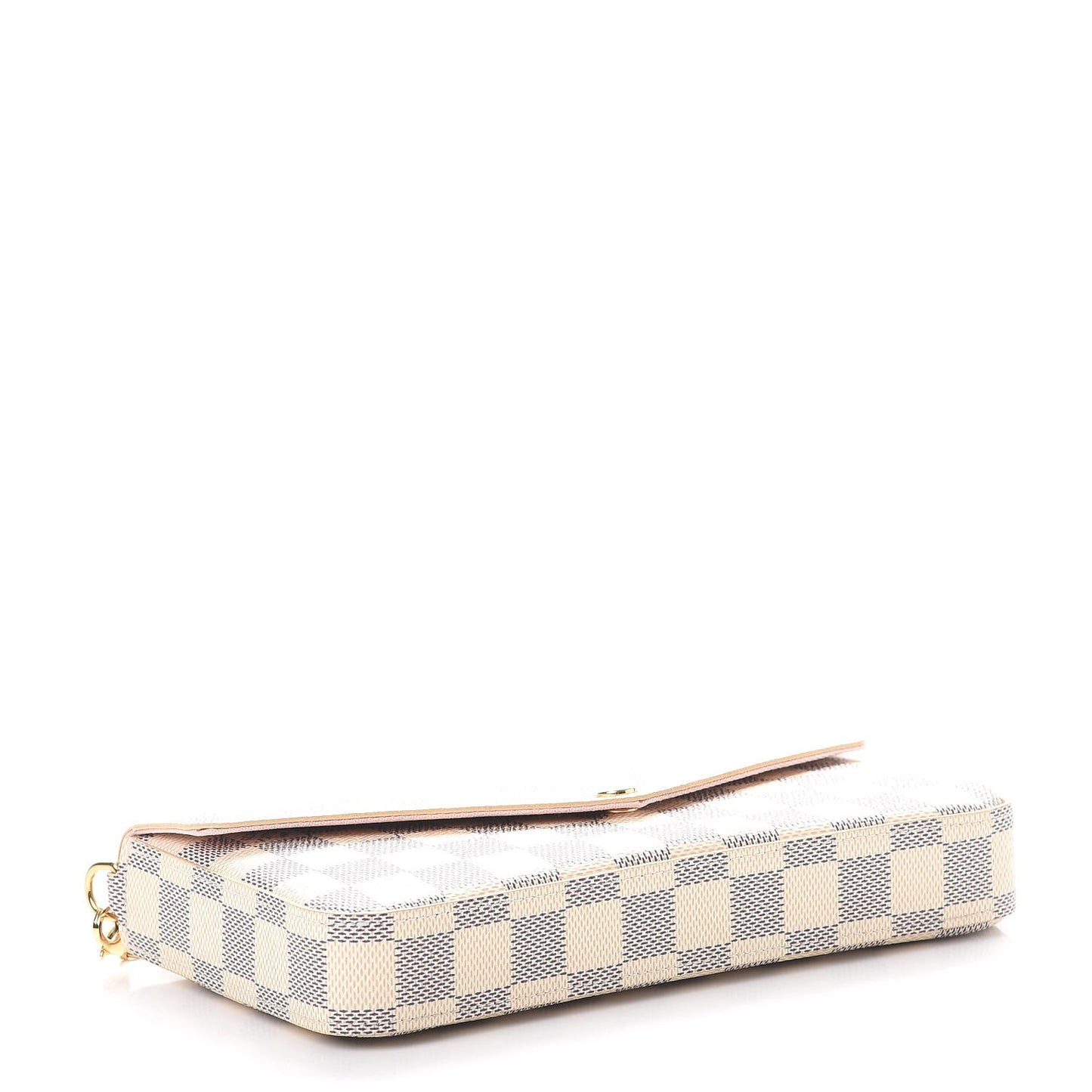Damier Azur Pochette Felicie Chain Wallet Rose Ballerine