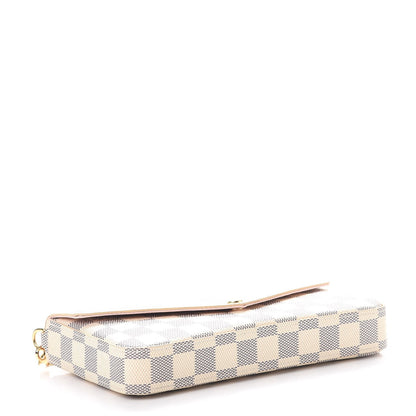 Louis Vuitton Damier Azur Pochette Felicie Chain Wallet Rose Ballerine 6 of 12