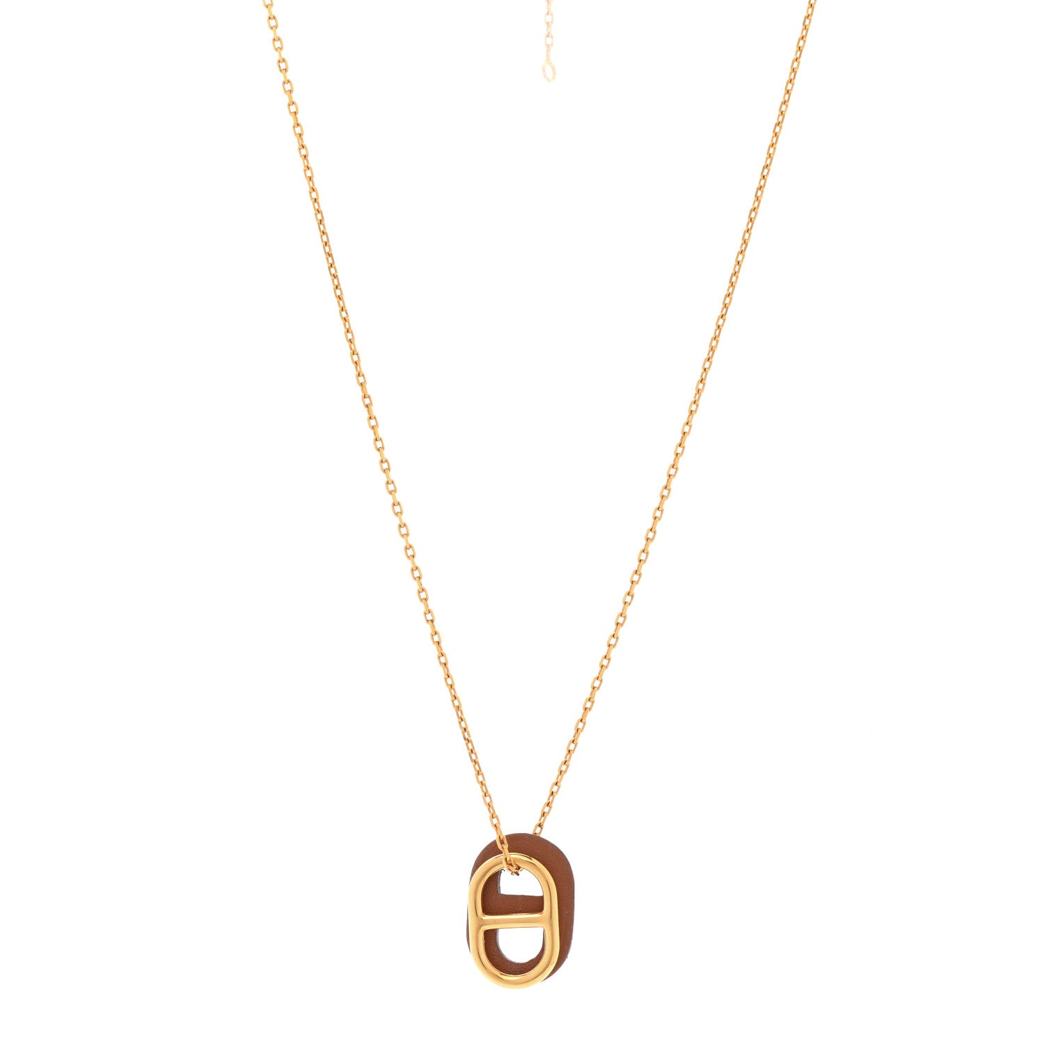 Hermes Swift O'Maillon Pendant Necklace Gold 1 of 8