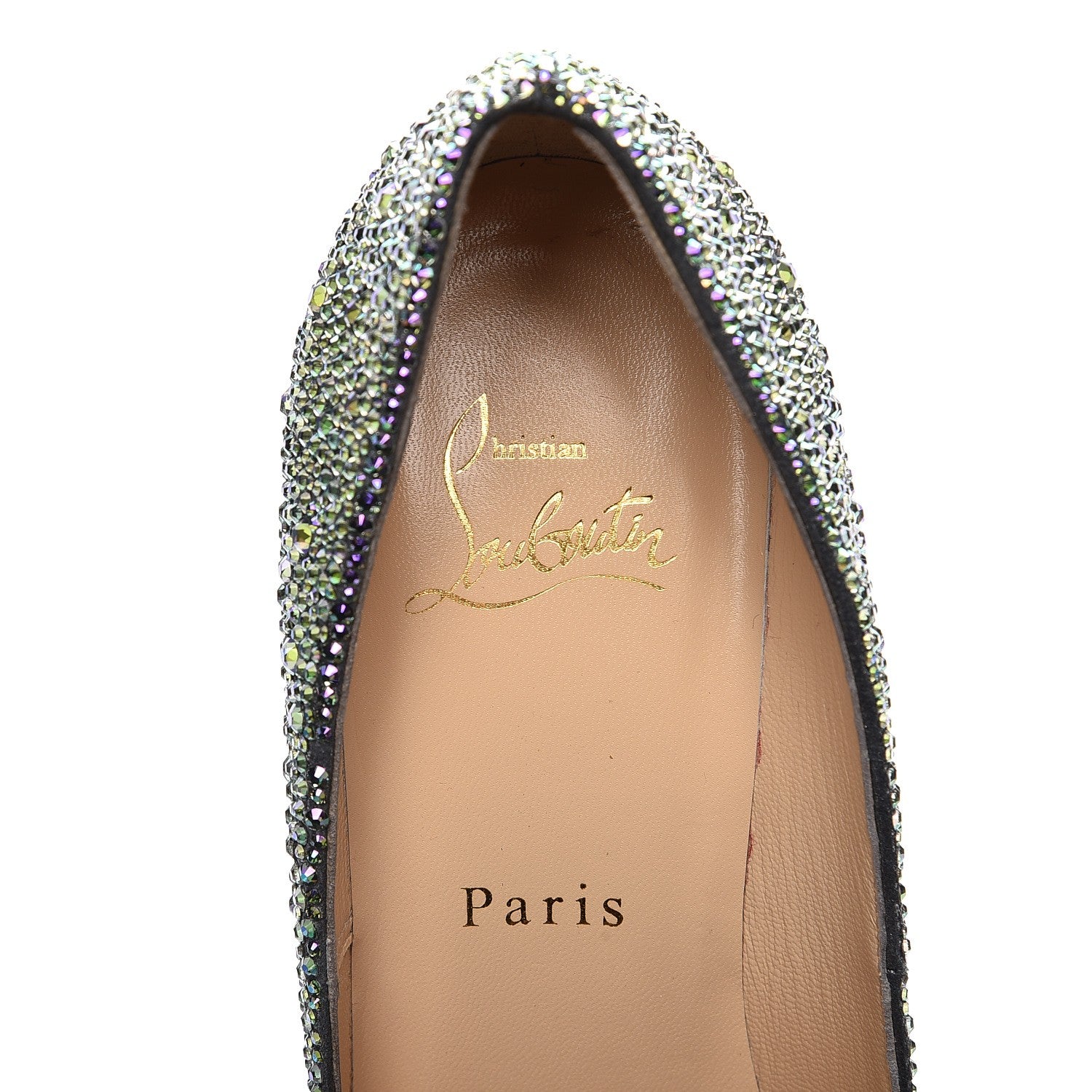 Christian Louboutin Suede Strass New Very Riche 120 Pumps 37.5 Crystal Paradise 7 of 9