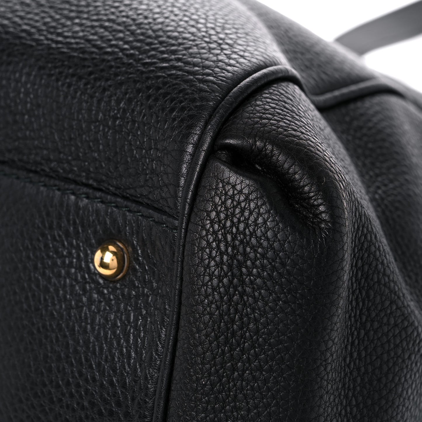 Pebbled Calfskin Ride Medium Top Handle Bag Black