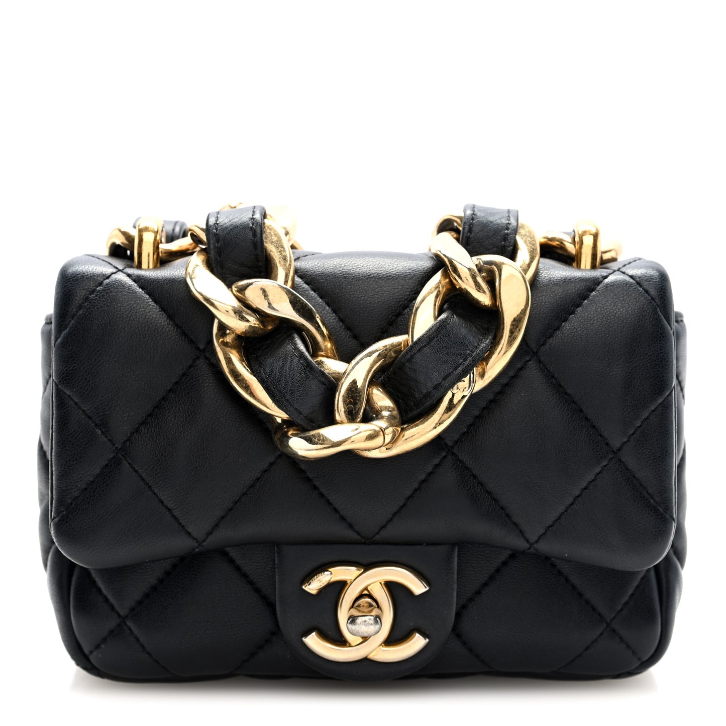Lambskin Quilted Mini CC Funky Town Flap Black